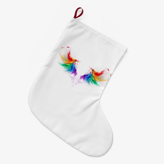 Fluffy Rainbow Wings Grote Kerstsok (Voorkant (Hangend))