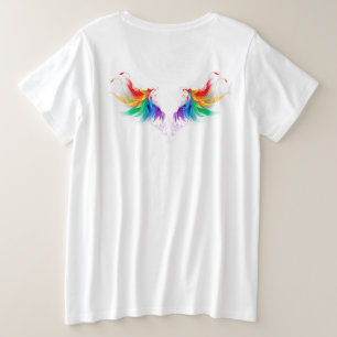 Fluffy Rainbow Wings Grote Maat T-shirt