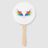 Fluffy Rainbow Wings Handwaaier (Achterkant)