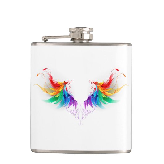 Fluffy Rainbow Wings Heupfles (Voorkant)