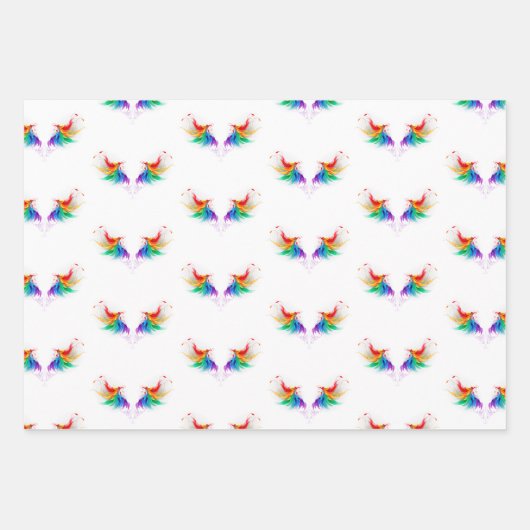 Fluffy Rainbow Wings Inpakpapier Vel (Voorkant)