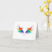 Fluffy Rainbow Wings Kaart (Gele Bloem)