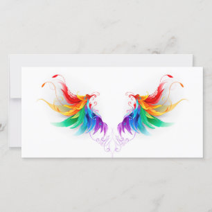 Fluffy Rainbow Wings Kaart