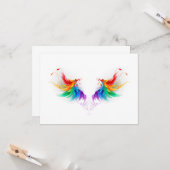 Fluffy Rainbow Wings Kaart (Voorkant / Achterkant in situ)