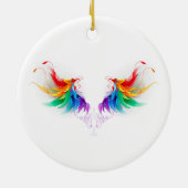 Fluffy Rainbow Wings Keramisch Ornament (Achterkant)