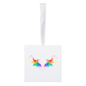 Fluffy Rainbow Wings Kubus Ornament (Rechts)