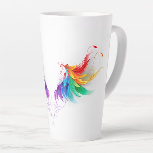 Fluffy Rainbow Wings Latte Mok (Rechterhoek)