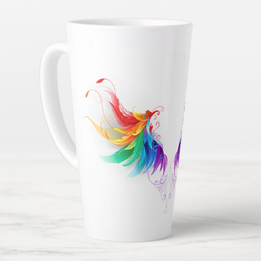 Fluffy Rainbow Wings Latte Mok (Linkerhoek)