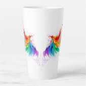 Fluffy Rainbow Wings Latte Mok (Voorkant)