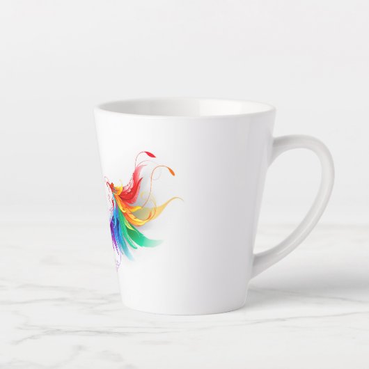 Fluffy Rainbow Wings Latte Mok (Rechts)