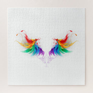 Fluffy Rainbow Wings Legpuzzel