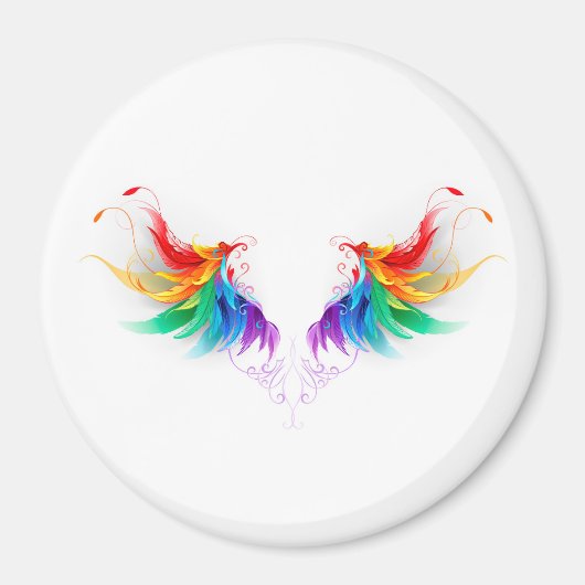 Fluffy Rainbow Wings Magneet (Voorkant)