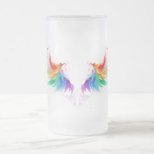 Fluffy Rainbow Wings Matglas Bierpul