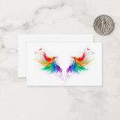 Fluffy Rainbow Wings Notitiekaartje (Voorkant / Achterkant in situ)