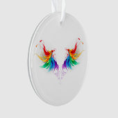 Fluffy Rainbow Wings Ornament (voorkant)
