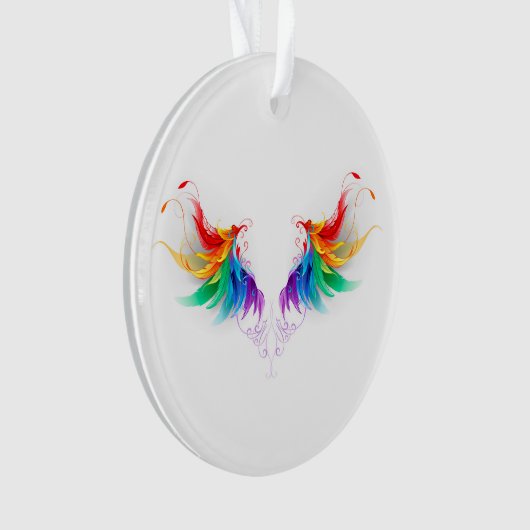 Fluffy Rainbow Wings Ornament (voorkant)