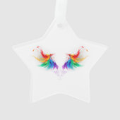 Fluffy Rainbow Wings Ornament (achterkant)