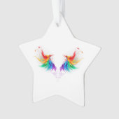 Fluffy Rainbow Wings Ornament (voorkant)