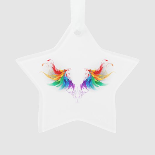Fluffy Rainbow Wings Ornament (voorkant)