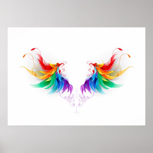 Fluffy Rainbow Wings Poster (Voorkant)