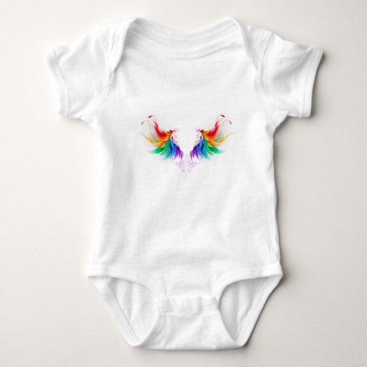 Fluffy Rainbow Wings Romper (Voorkant)
