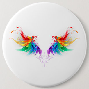 Fluffy Rainbow Wings Ronde Button 6,0 Cm
