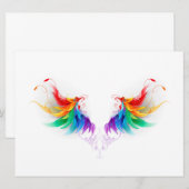 Fluffy Rainbow Wings Save The Date (Voorkant / Achterkant)