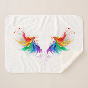 Fluffy Rainbow Wings Sherpa Deken