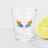 Fluffy Rainbow Wings Shot Glas (Voorkant)