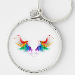 Fluffy Rainbow Wings Sleutelhanger