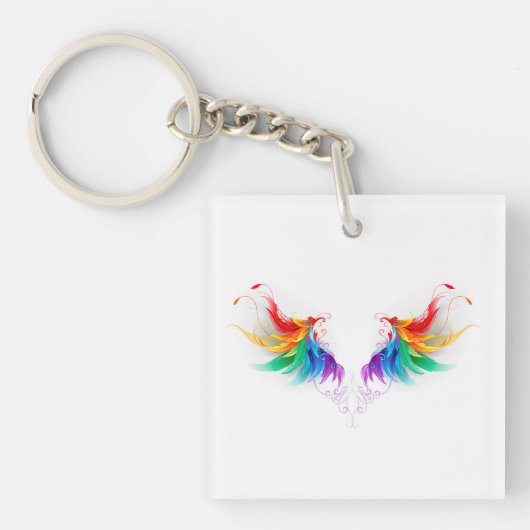Fluffy Rainbow Wings Sleutelhanger (voorkant)
