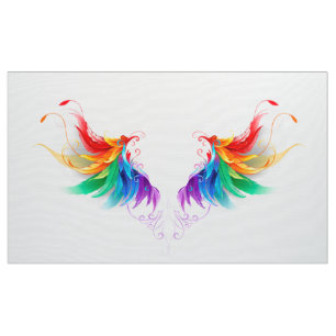 Fluffy Rainbow Wings Stof