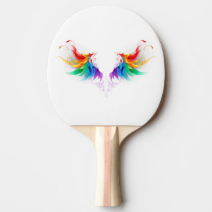 Fluffy Rainbow Wings Tafeltennisbatje