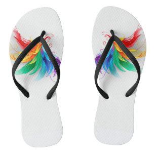 Fluffy Rainbow Wings Teenslippers