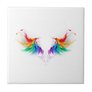 Fluffy Rainbow Wings Tegeltje