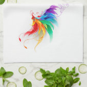 Fluffy Rainbow Wings Theedoek (Gevouwen)