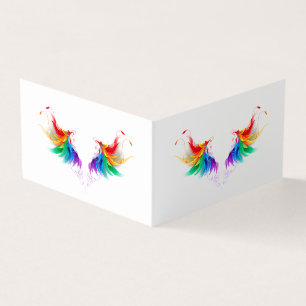 Fluffy Rainbow Wings Visitekaartjes