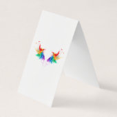Fluffy Rainbow Wings Visitekaartjes (Voorkant)