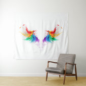 Fluffy Rainbow Wings Wandkleed (In Situ (horizontaal))