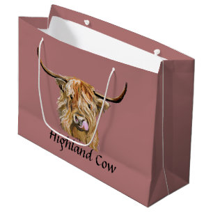 Fluffy Red Highland Cow Original Digital Art Groot Cadeauzakje