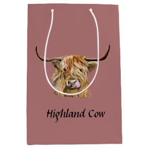 Fluffy Red Highland Koe Originele digitale kunst   Medium Cadeauzakje