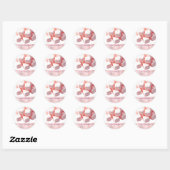 Fluffy Roze Vierkante Marshmallows Ronde Sticker (Vel)