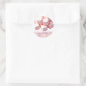 Fluffy Roze Vierkante Marshmallows Ronde Sticker (Tas)
