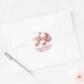 Fluffy Roze Vierkante Marshmallows Ronde Sticker (Envelop)