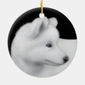 Fluffy Samoyed Dog Ornament (Achterkant)