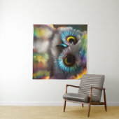 Fluffy Schattigee kleurrijke uil Wandkleed (In Situ (horizontaal))