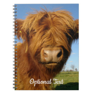 Fluffy Scottish Highland Cow - Blue Sky Notitieboek