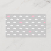 Fluffy Sheep Diaper Raffle Insert (grijs en roze) Informatiekaartje (Achterkant)