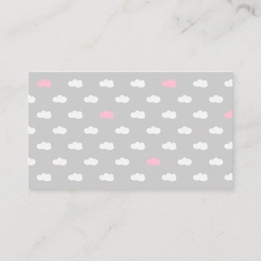 Fluffy Sheep Diaper Raffle Insert (grijs en roze) Informatiekaartje (Achterkant)