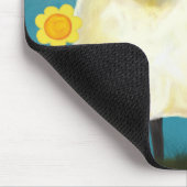 Fluffy Sheep & Yellow Flowers Mousepad Muismat (Hoek)